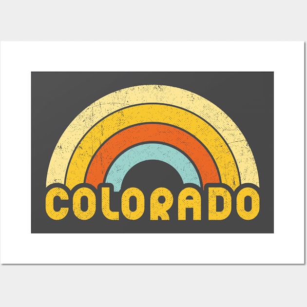 Retro Colorful Colorado Design Wall Art by dk08